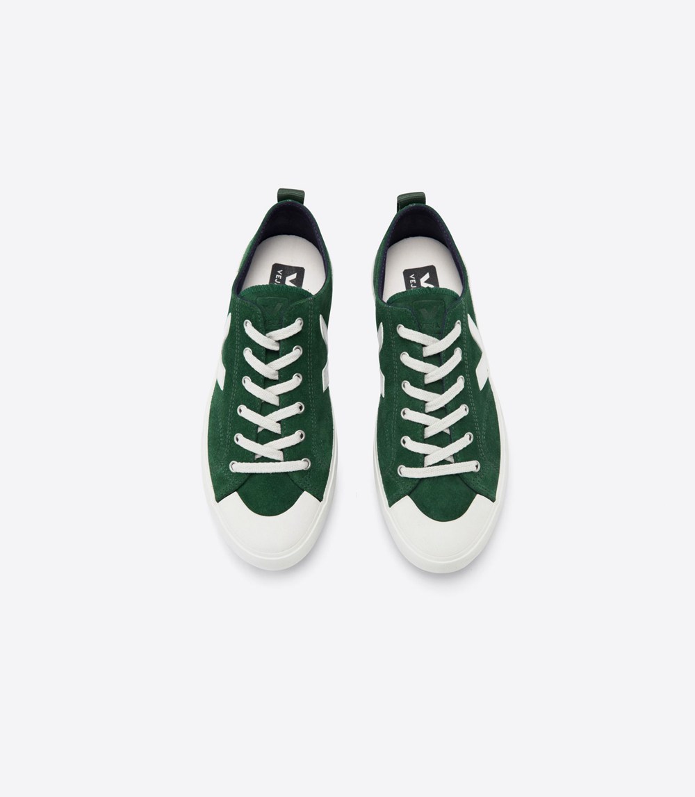 Tenis Veja Mujer - Nova Suede - Verdes/Blancos - 489EIRNXQ